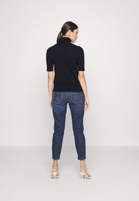 pure cashmere TURTLE NECK SHORT SLEEVE - Camisola - dark navy