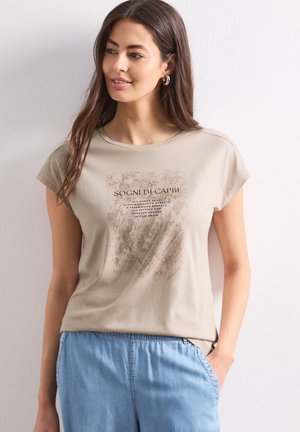 Street One, DROPPED SHOULDER SHIRT MIT ARTWORK - T-shirt imprimé - clay sand