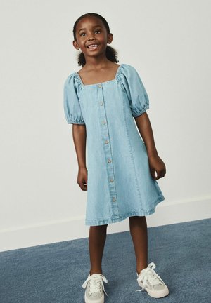 Next, PUFF SLEEVE BUTTON THROUGH DRESS - Denimové šaty - denim