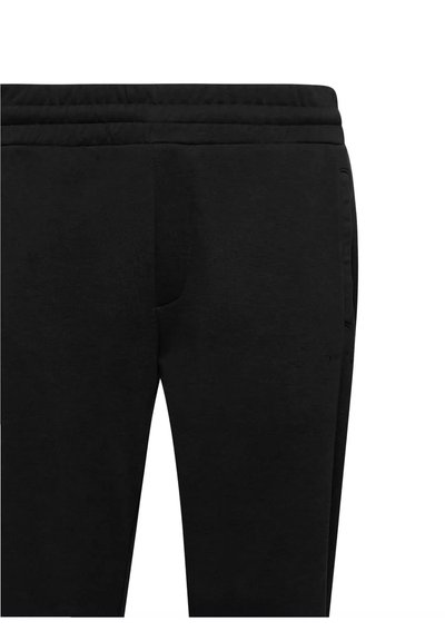 Zwarte sweatpants van een zachte katoenmix, met een elastische tailleband, zijzakken en een recht model.