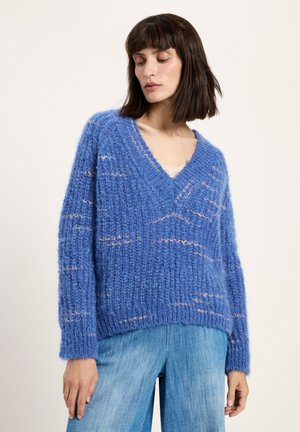 LANIUS, PULLOVER MIT V-AUSSCHNITT - Jumper - lavender blue multicolour