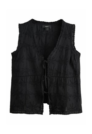 REGULAR FIT - EMBROIDERED PALM TREE SLEEVELESS - Top - black
