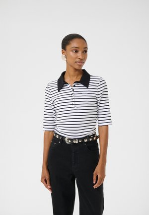 Gestuz Polo shirt - bright white black striped