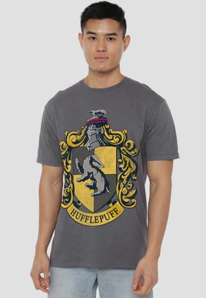 Cotton Soul, HARRY POTTER DISTRESSED HUFFLEPUFF CREST - Print T-shirt - anthracite