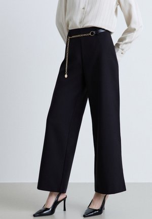 Calliope, PANTALONE LUNGO TINTA UNITA. - Trousers - ultrablack