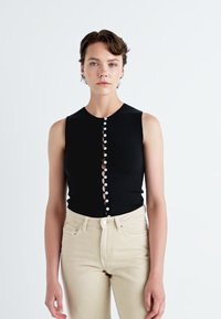 Gina Tricot BUTTON DOWN - T-shirt basic - black