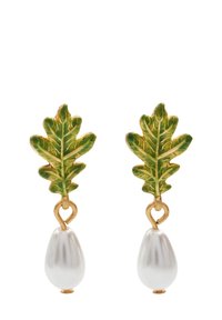 OAK LEAF PEARL DROP - Oorbellen - gold-coloured