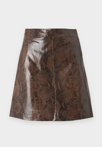 YASRIVO SHORT SKIRT - Saia de couro - black