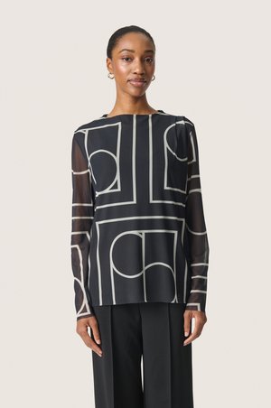 AVETTA LS - Camicetta - black w white monogram