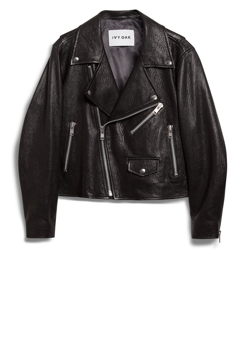 IVY OAK Leren jas zwart