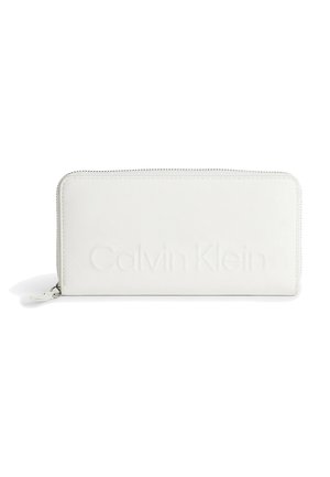 Calvin Klein LARGE ZIP AROUND - Portemonnee - bright white