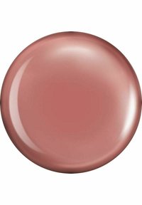 Rund rougecompact i mjuk rosarosa nyans; slät, glansig yta med en subtil lyster; inga synliga mönster eller detaljer.