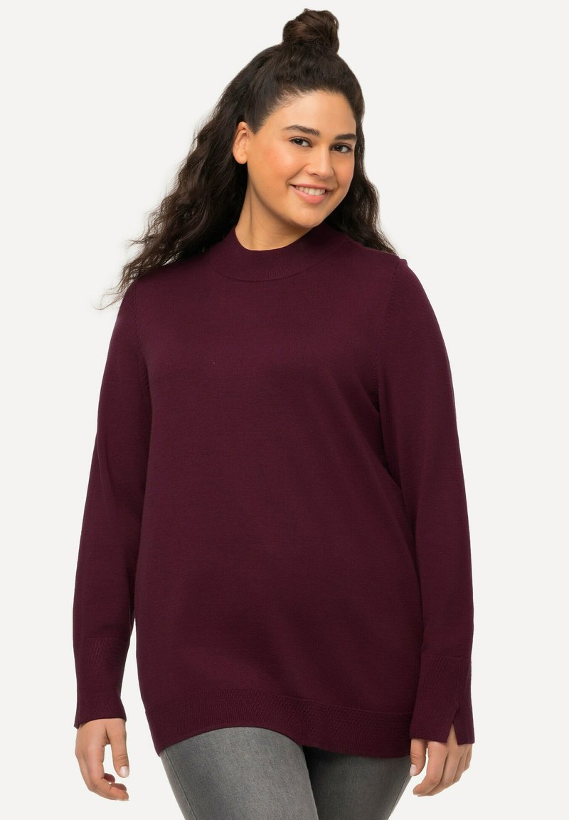 Ulla Popken STEHKRAGEN - Maglione - dunkle beere