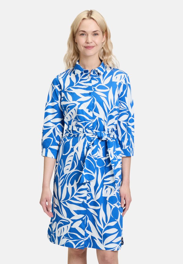 MIT KNOPFLEISTE - Blusenkleid - blau weiß