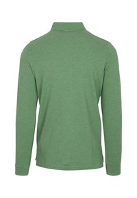 Lange mouwen polo-shirt in het groen, met een kraag, een normale pasvorm en een gladde katoenmix stof, zonder zichtbare versieringen.