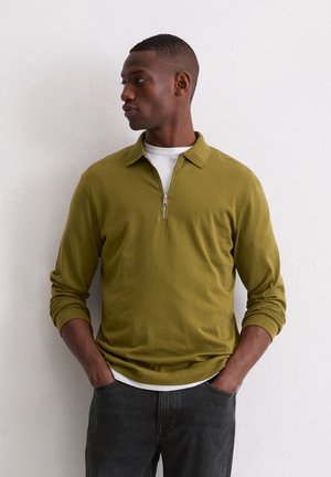 LONGSLEEVE REGULAR MIT KRAGEN - Poloshirt - green mustard