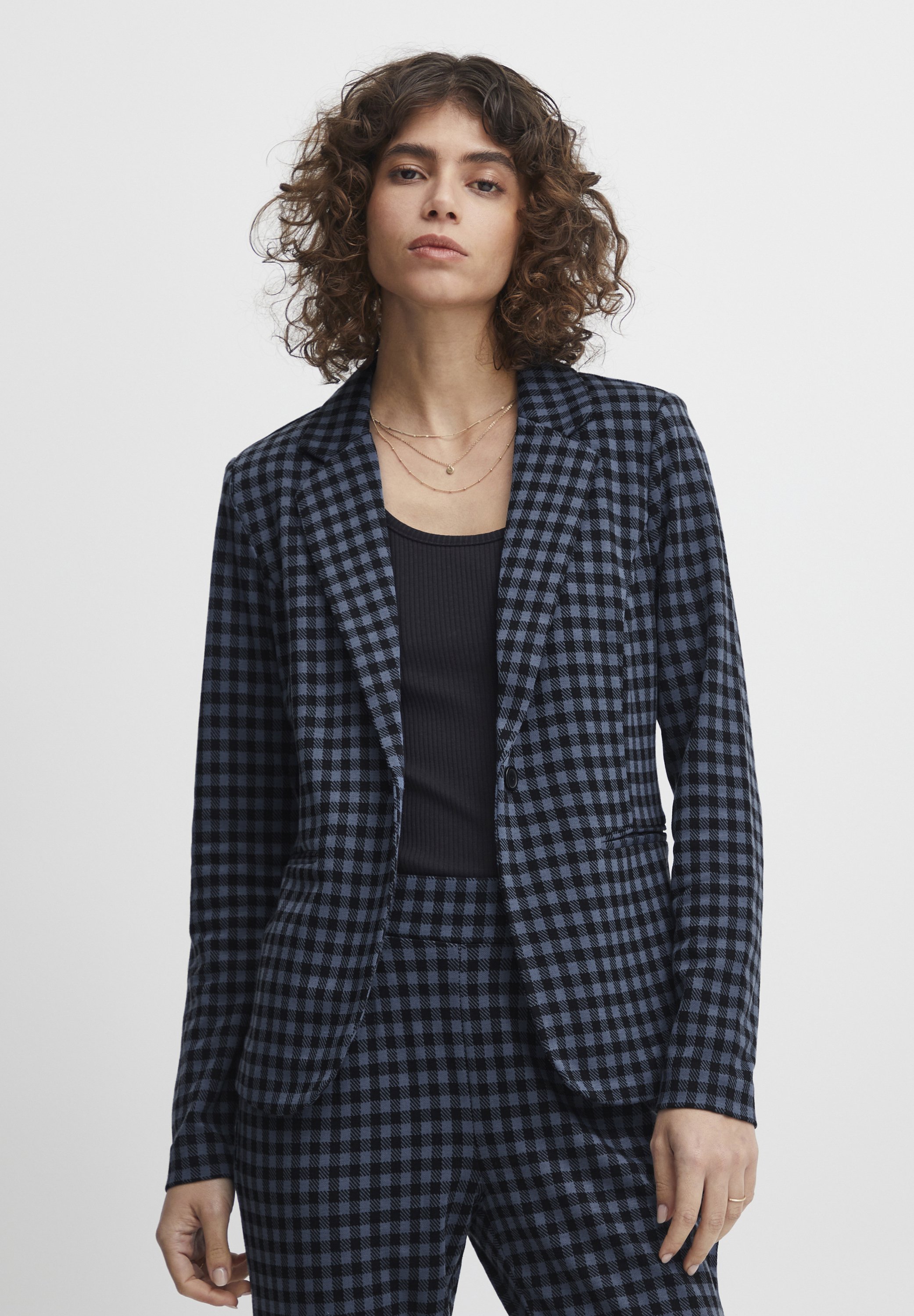 ICHI IHKATE BL - Blazer - Doeskin Checks Aop/marron