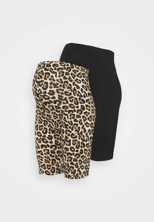 MAMALICIOUS MLSANNIE BIKER 2 PACK - Shorts - black