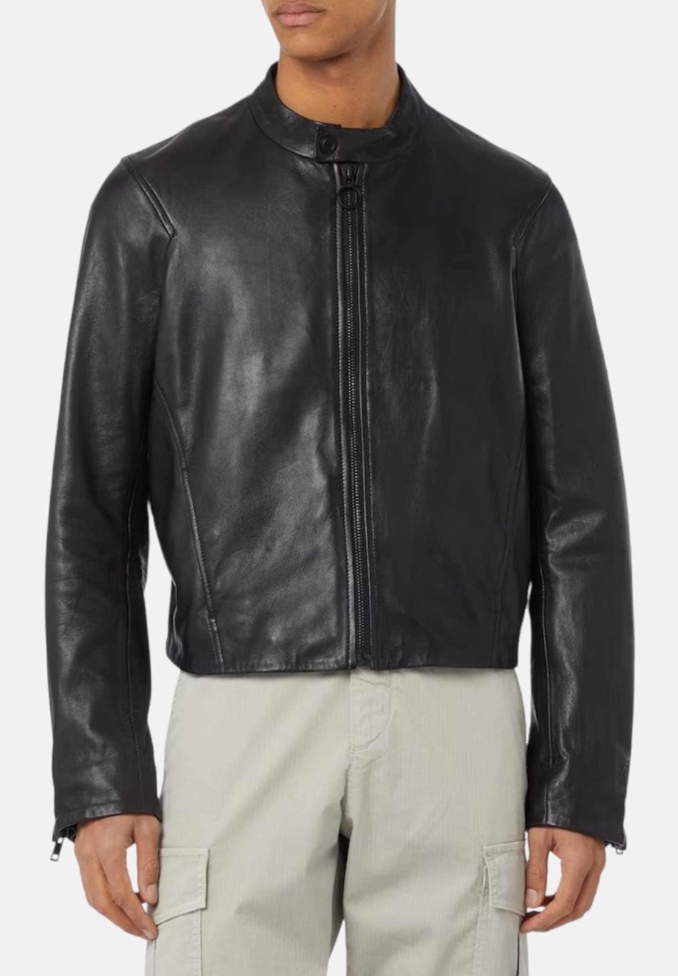 Zipper Pelle Uomo Giubbotto Pelle Trussardi Jeans Trussardi Giacca