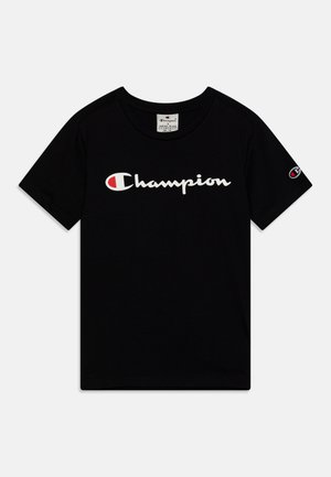 Champion, ICONS CREWNECK CONTRAST LOGO UNISEX - T-shirt con stampa - new black