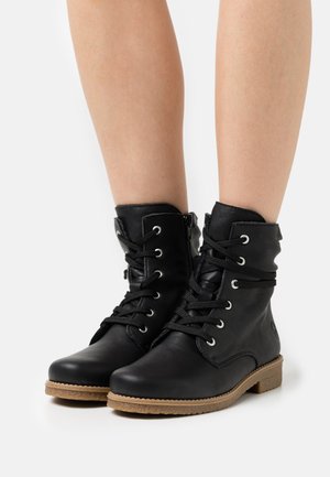 Lace-up ankle boots - schwarz