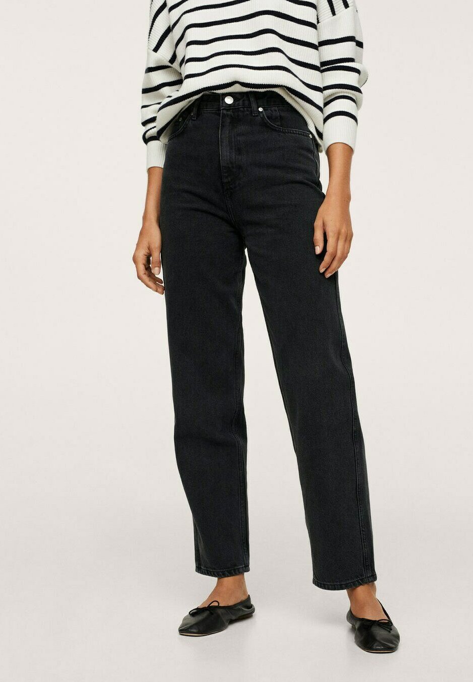 Mango Jeans Straight Leg - black denim - Zalando.de