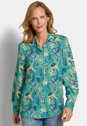 MIT FLORALEM PRINT - Overhemdblouse - sage/blue patterned