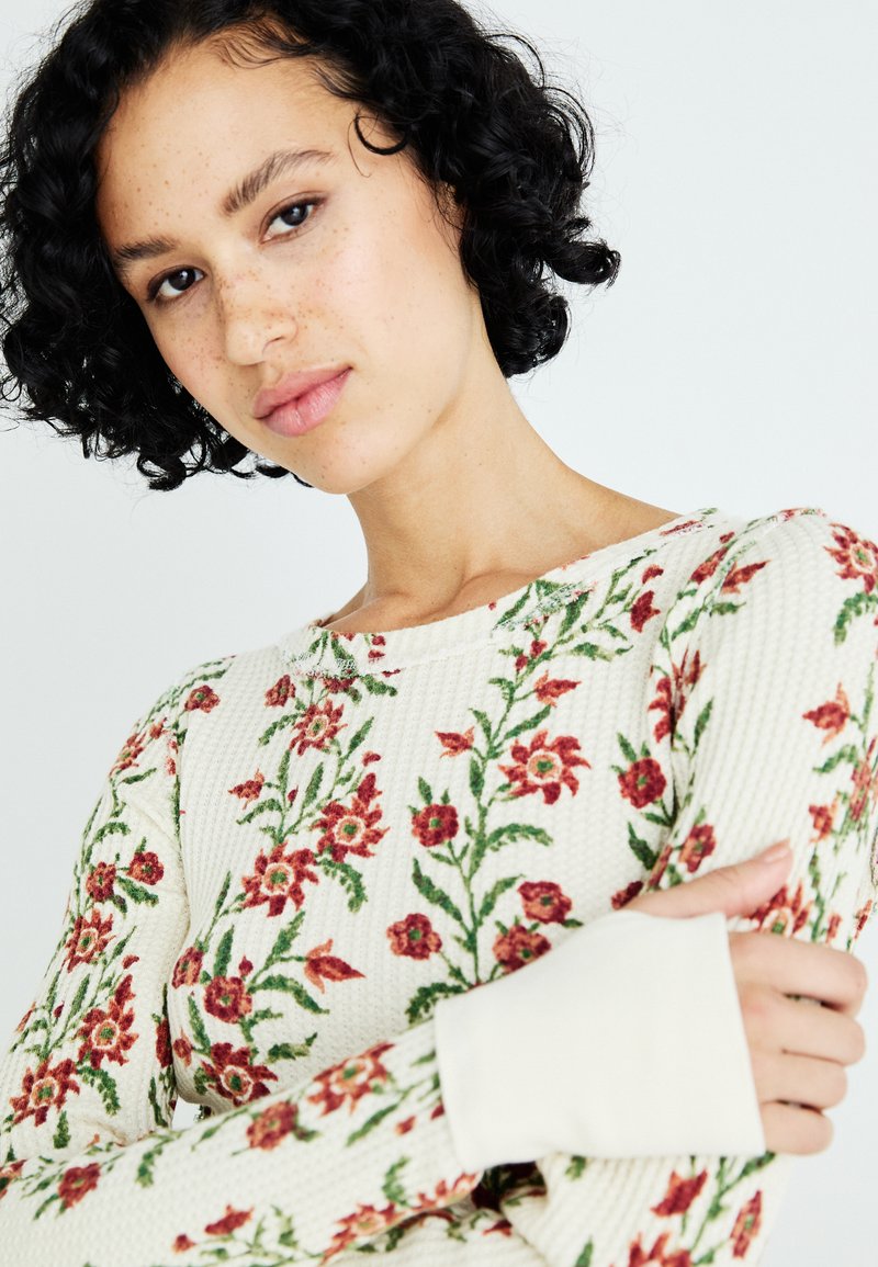 Chemise Femme Free People - Imprimé Animal (marron/noir) - Taille M, Manches Longues, Col à Nouer - Occasion Très Bon état
