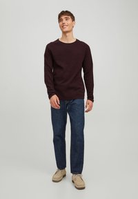 Jack & Jones JJEHILL CREW NECK  - Stickad tröja - port royale/black
