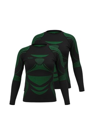 2 PACK THERMO LANGARM - Unterhemd/-shirt - schwarz/grün