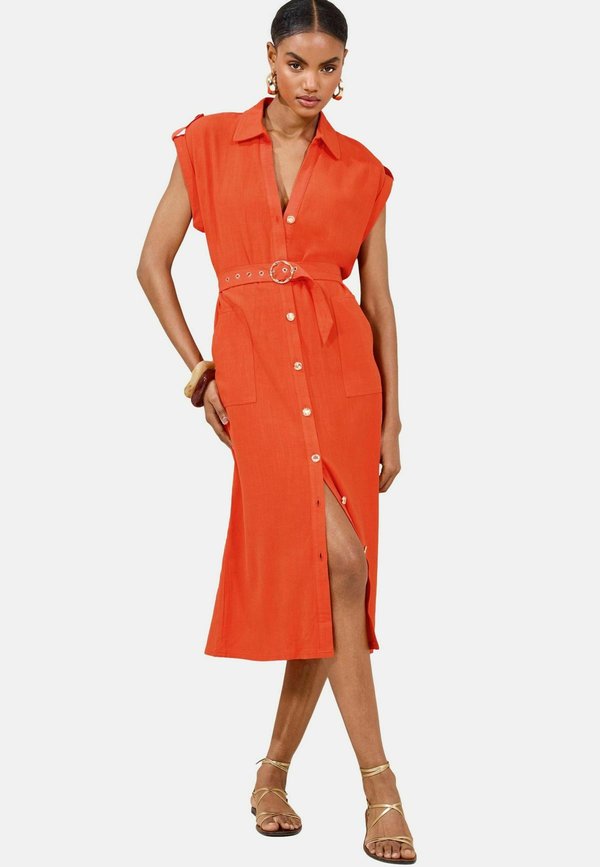 PETITE FIT - MIDI - Blusenkleid - orange