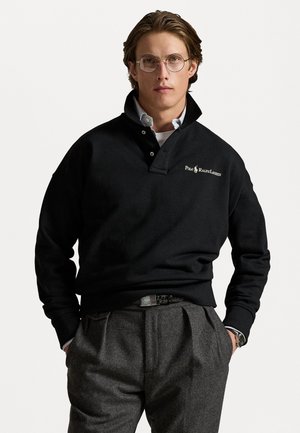 RELAXED FIT LOGO COLLARED SWEATSHIRT - Piké - polo black