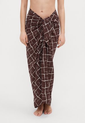 Long-Length Sarong Coverup - Beach accessory - brown