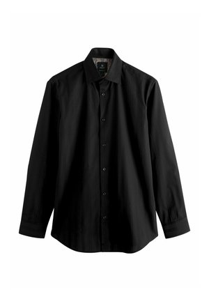 REGULAR FIT - TEXTURED - Skjorta - black self stripe