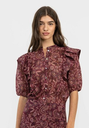El Ganso, CAMISA ESTAMPADA VOLANTE - Blusa - granate