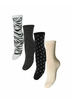 PCSEBBY GLITTER 4-PACK MIX - Strømper - bright white