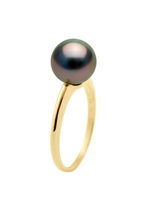 EEVA RING TAHITIAN PEARL WHITE GOLD 375/1000 - Ring - gold coloured/black