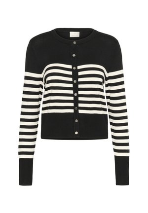 Kaffe Gilet - black turtledove half stripe