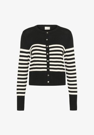 Kaffe Cardigan - black turtledove half stripe
