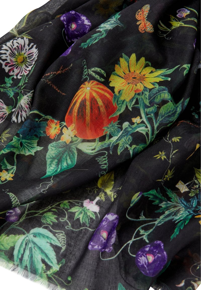 Sciarpa di cotone cranio nero verde foulard quadrato