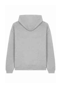 Felpa grigia con cappuccio regolabile e polsini e orlo a costine. Realizzata in tessuto morbido, presenta un design semplice e pulito senza decorazioni.
