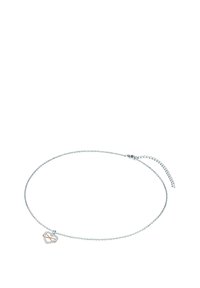 Sølv kædearmbånd med et rosaguld og diamanter accentueret uendelig hjerte charm, med en delikat kæde og justerbar lås.