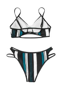 Cupshe CUTOUT STRIPE BIKINI SET - Bikini - black