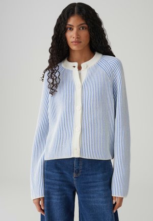 REGULAR IN TWO-TONE STRIPE DESIGN - Strickjacke - water blue