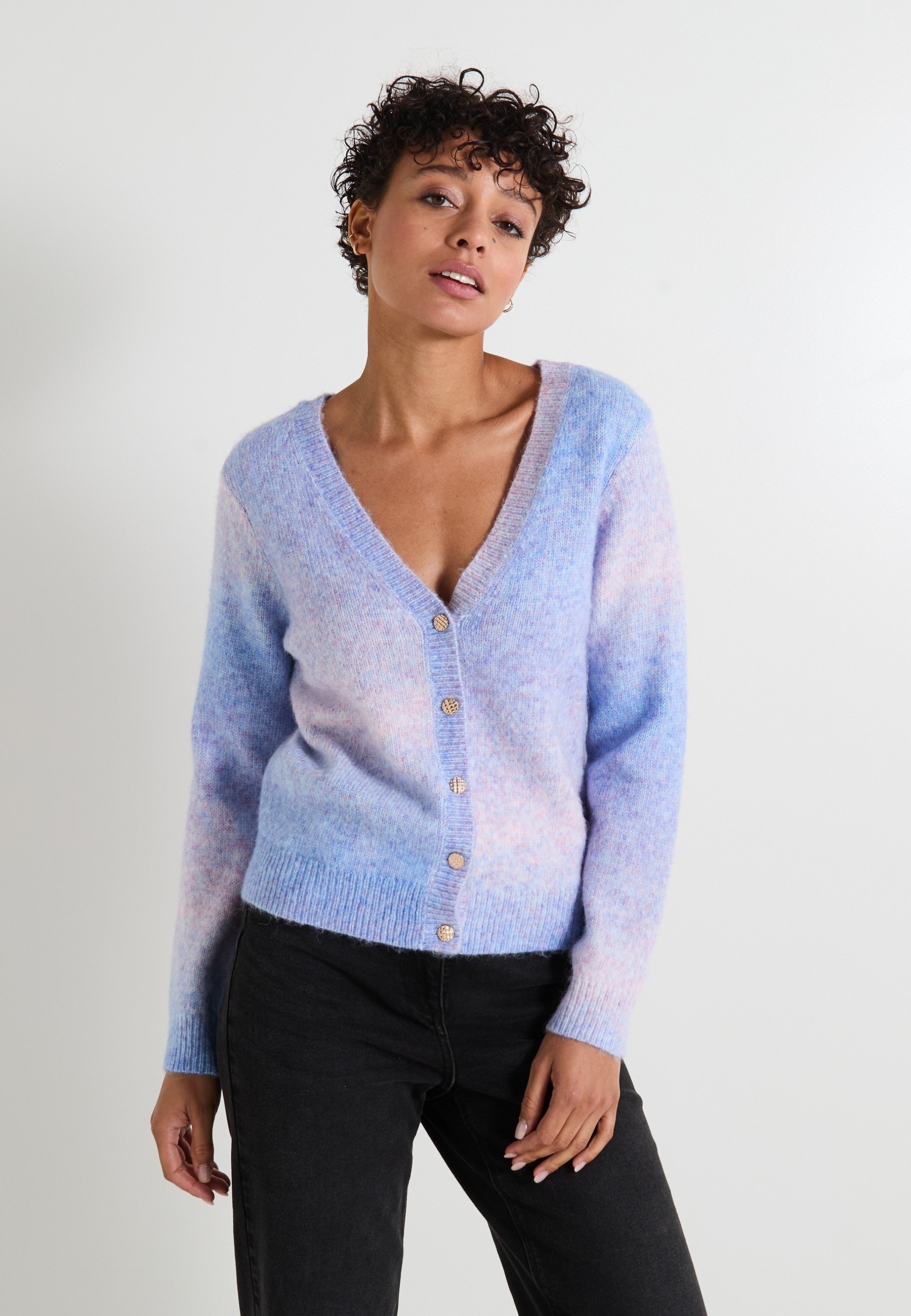 Gilet En Maille Grain De Malice - Bleu, Taille L, Occasion Très Bon état