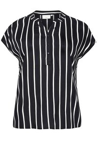 Unselected, black deep chalk stripe