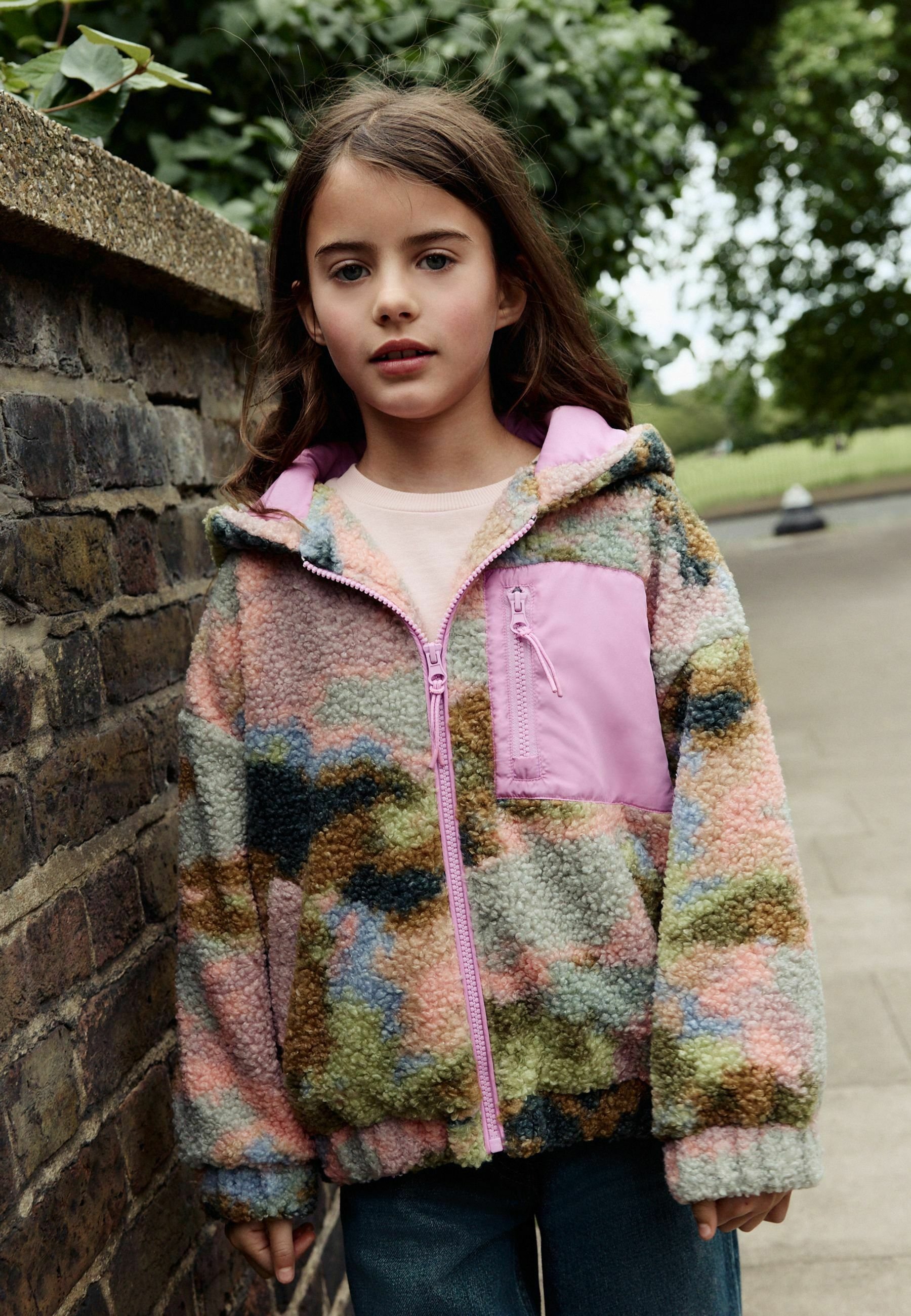 Next Fleecejacke - pink green abstract/mehrfarbig - Zalando.ch