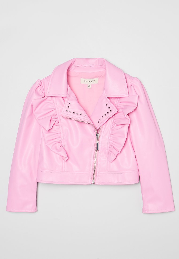 TWINSET Imitatieleren jas donkerroze TWINSET Imitatieleren jas donkerroze