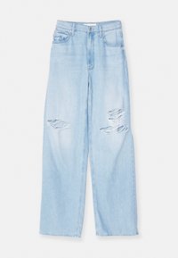 HIGH WAISTED SPINNER ZIP HEEL - Široke kavbojke - ripped off