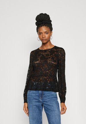VILA VISTACY LACE - Topper langermet - black